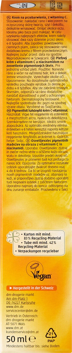 Face Cream for Dark Spot Lightening by Balea with Vitamin C - 50 ml