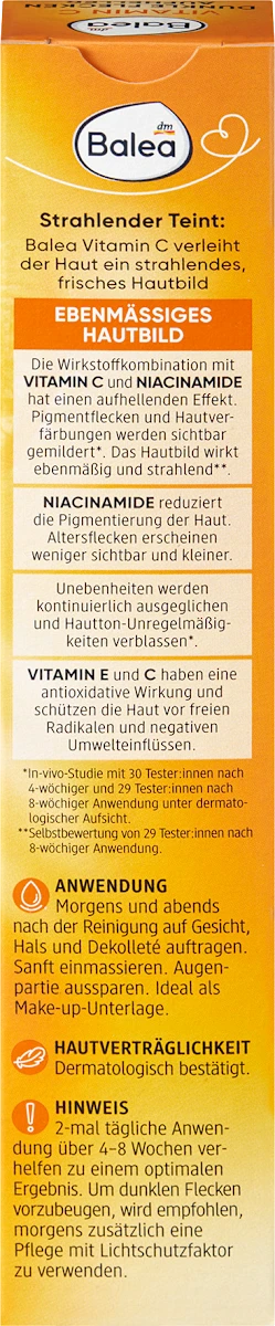 Face Cream for Dark Spot Lightening by Balea with Vitamin C - 50 ml