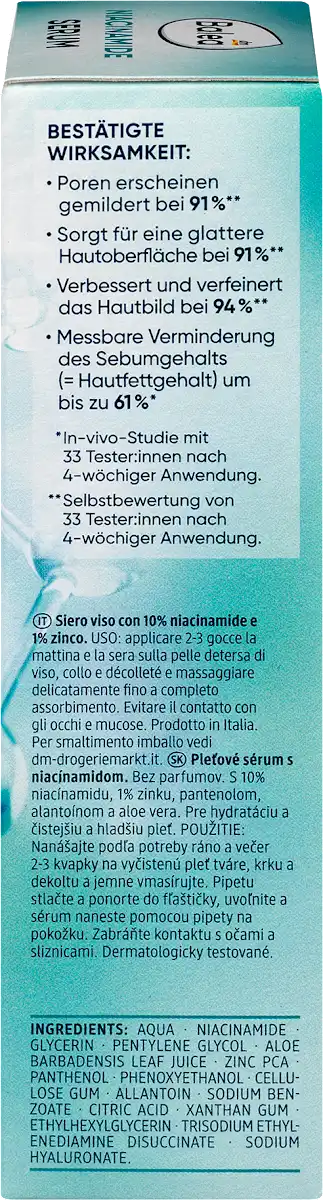 Niacinamide 10% and Zinc 1% Face Serum from Balia - 30 ml