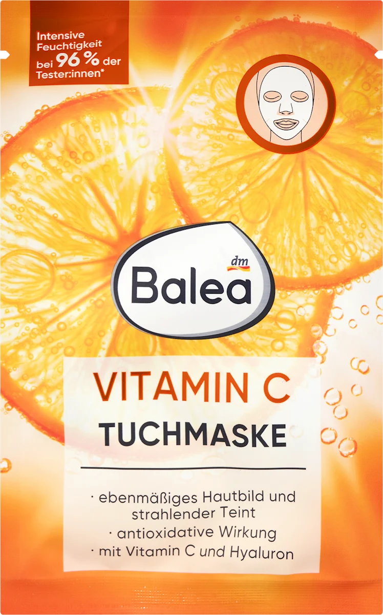 Balea Vitamin C Sheet Face Mask for Radiant Skin - Single Piece