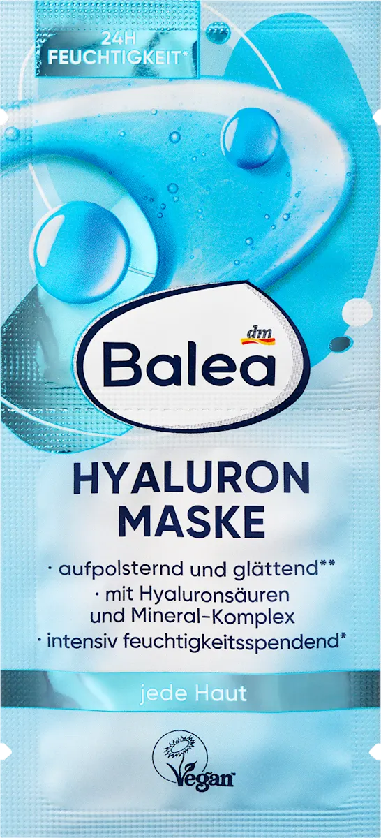Balea Hyaluronic Face Mask for Intensive Skin Hydration - 16 ml